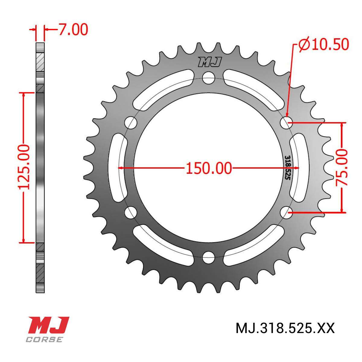 Rear Sprocket For Benelli Leoncino Trail Mj Corse