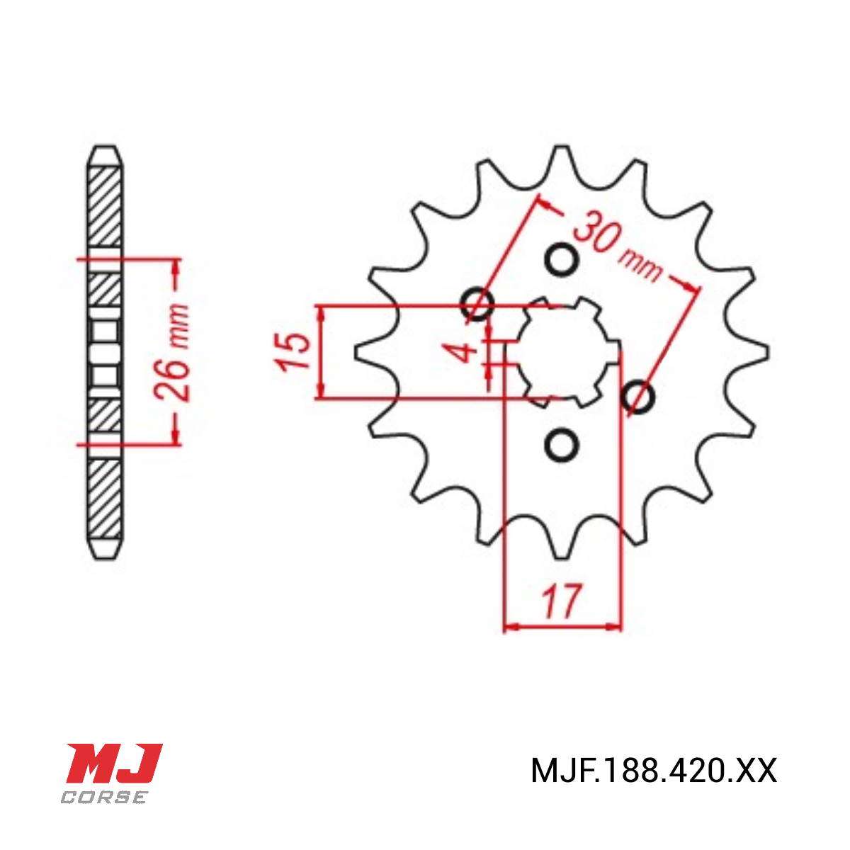 Front Sprocket Honda MTX 50 MJ Corse