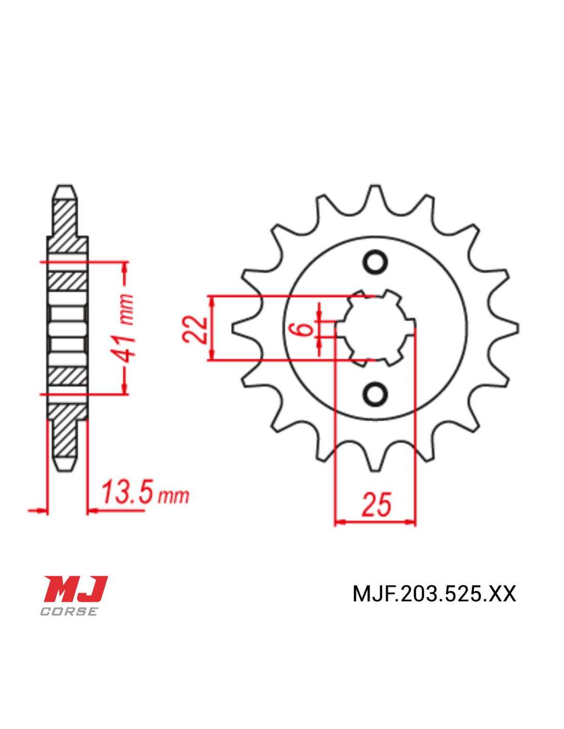 Front Sprocket Honda VT 600 Chopper 1988 MJ Corse