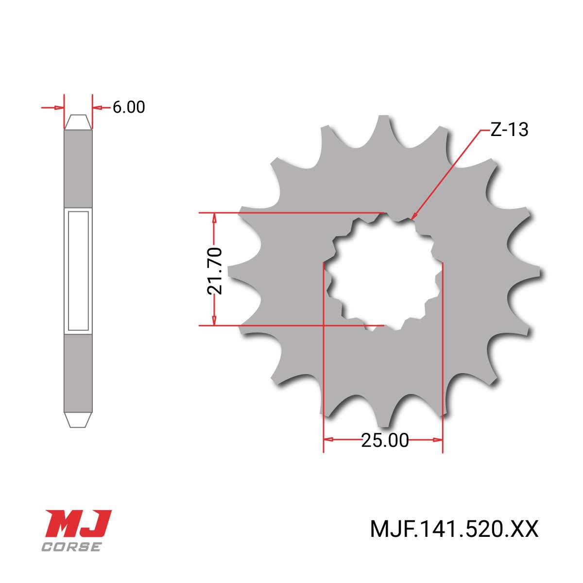 Front Sprocket Yamaha XT 500 1978 1989 MJ Corse