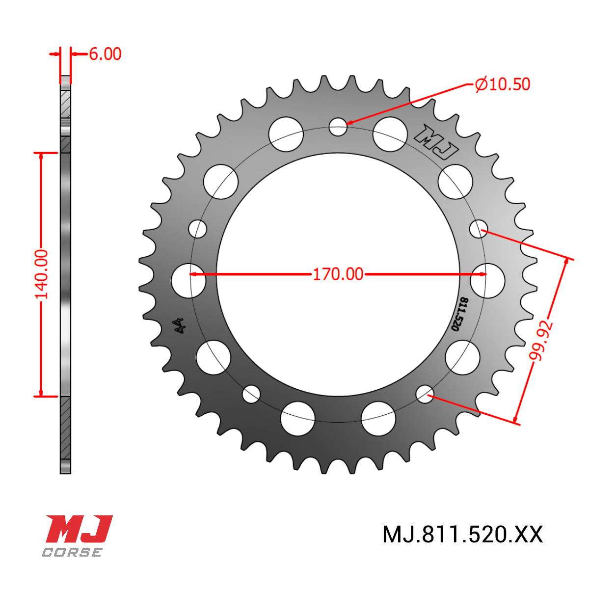 Couronne Mj Compatible Avec Zontes S Mj Corse