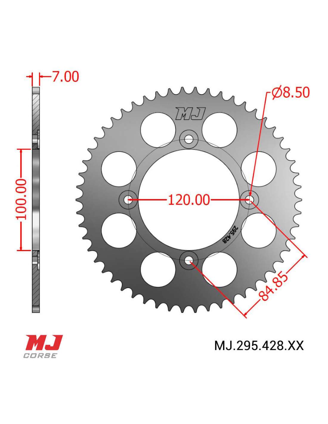 MJ Hintere Kettenräder Für Beta 125 RR AC Enduro 13 15 MJ Corse