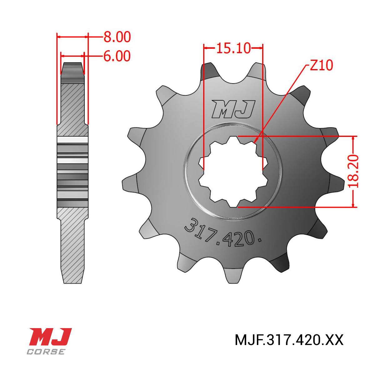 Ritzel für APRILIA RX 50 5V MJ Corse