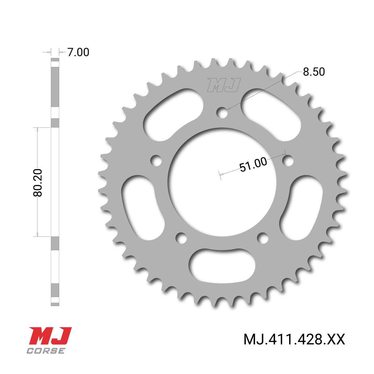 Mj Rear Sprocket For Bultaco Streaker Mj Corse