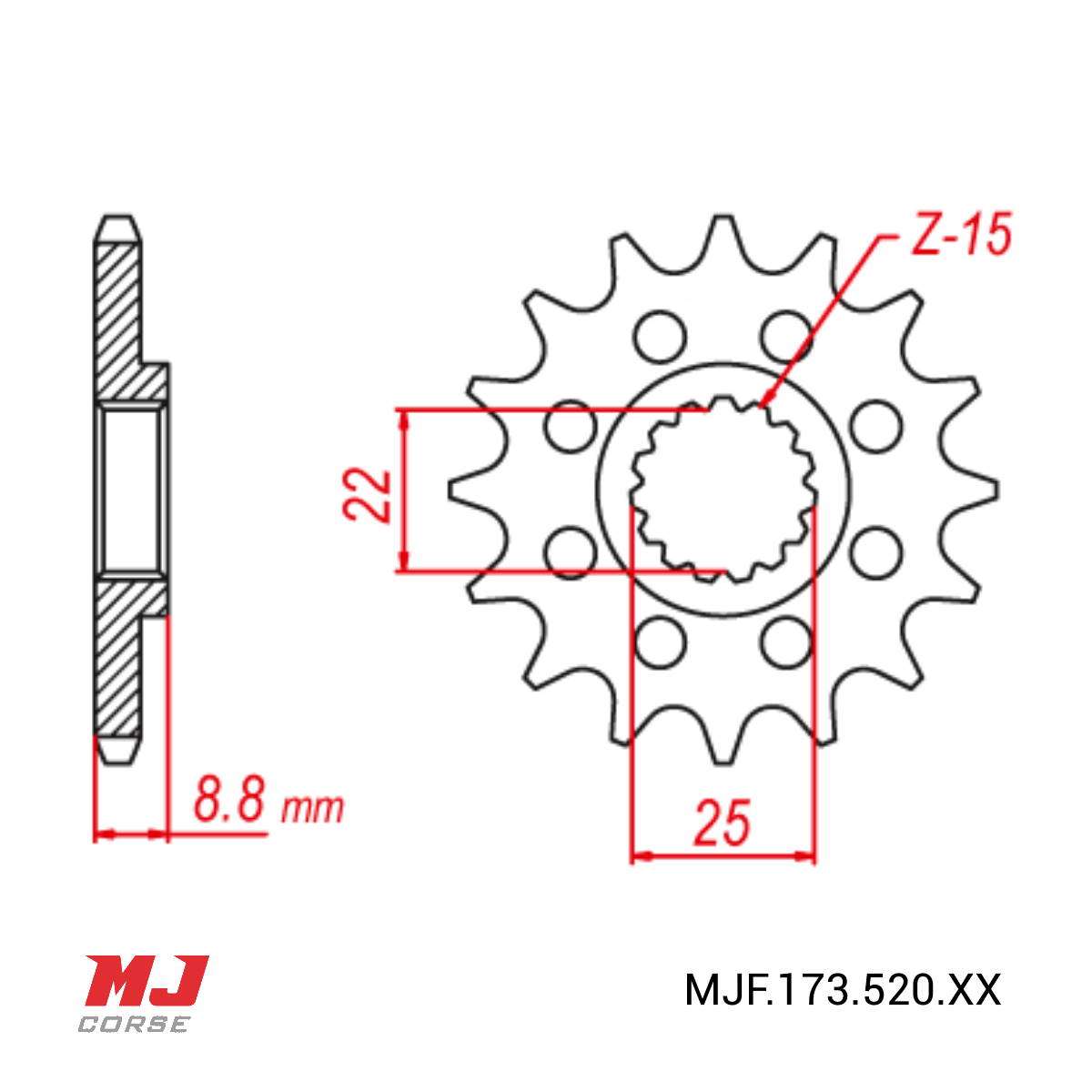 Ritzel für KTM 125 XC 2021 2021 2023 MJ Corse