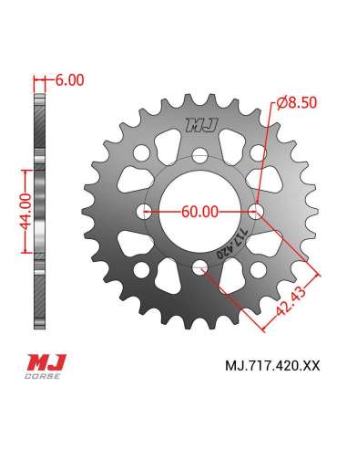 MJ-Hintere Kettenräder Für Yamaha TY 80