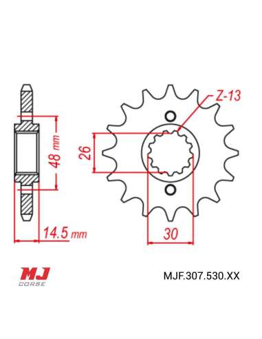 Pignon compatible avec Honda CB X-4 1997-1999