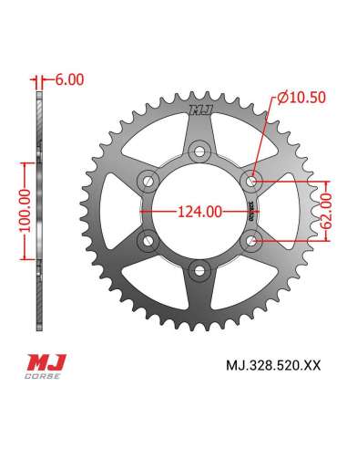 Couronne MJ compatible avec Ducati Monster 696 2008-2014