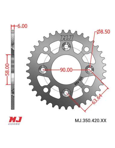 Corona MJ para Honda XR 50 2000-2004