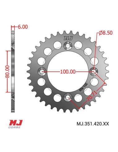 Corona MJ para Honda CRF 70 2004-2012