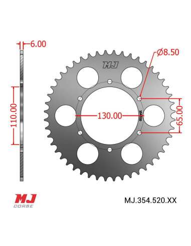 MJ-Hintere Kettenräder Für CR 250 1973-1974