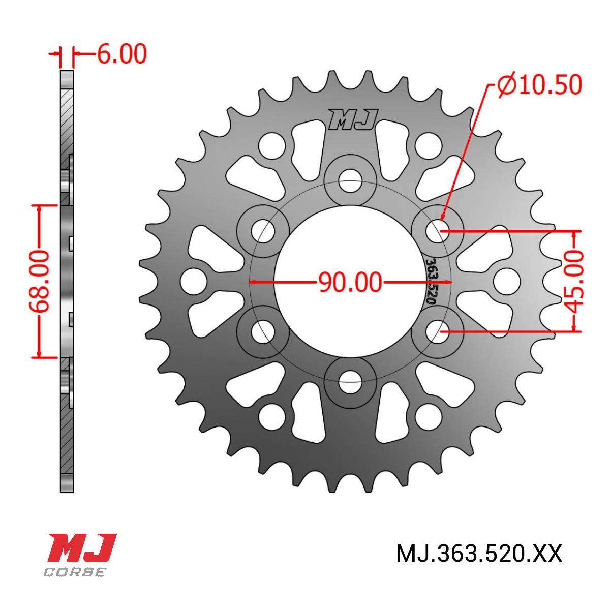 MJ Hintere Kettenräder Für Honda CB 300 R 2019 2024 MJ Corse