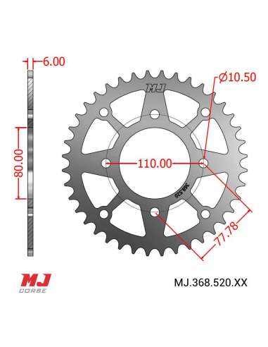 MJ-Hintere Kettenräder Für Honda CBF 250 Brazil