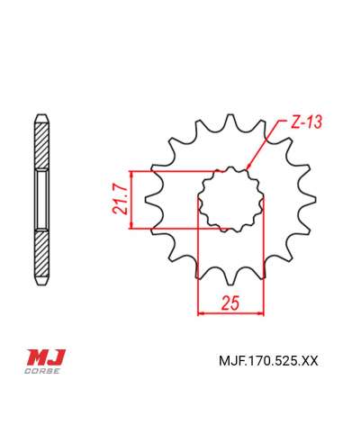 Pignon compatible avec Triumph Daytona 675 2006-2017