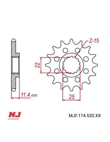 Piñón para KTM 350 LC4 Enduro 1993-1994