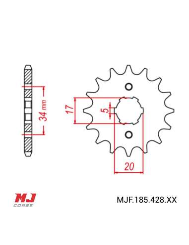 Pignon compatible avec Motor Hispania NKZ 125