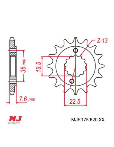 Front sprocket Suzuki LT-R 450 Quadracer 2006-2010