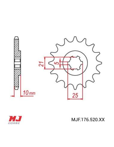 Pignon compatible avec Cagiva 350 T4 1987-1991