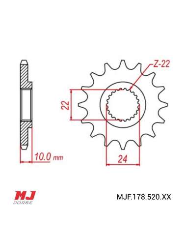 Front sprocket for Aprilia AFI Replica 125 1988-1992