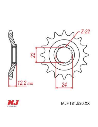 Front sprocket for Aprilia Tuareg 600 ETX 1985-1987