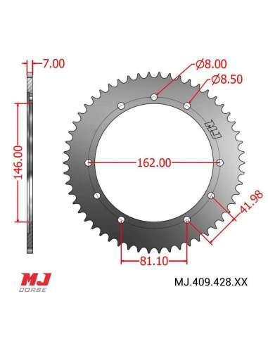 Couronne MJ compatible avec Bultaco Sherpa 350 T