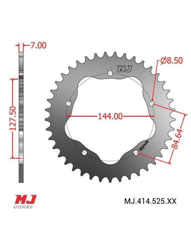 Couronne MJ compatible avec Ducati Streetfighter 848 2012-2015