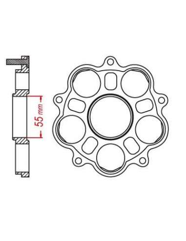 Rear sprocket adapter for Ducati Monster 1000 S2R 2005-2008