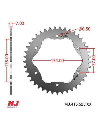 Couronne MJ compatible avec Ducati Panigale 1299 2015-2019