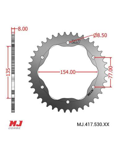 MJ-Hintere Kettenräder Für Ducati Multistrada 1260 2018-2020