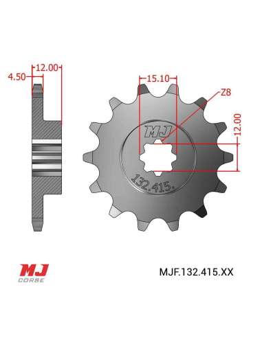 Front sprocket Suzuki Dr Big 50