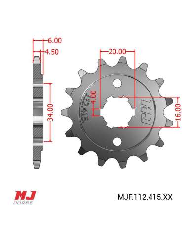 Pignon compatible avec CVM Thunder 250 pas 415