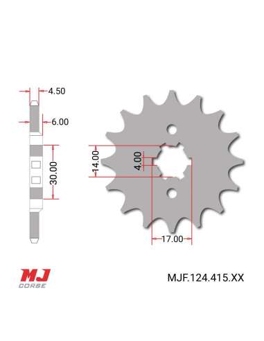 Pignon compatible avec CVM RFZ GAZELLE 125