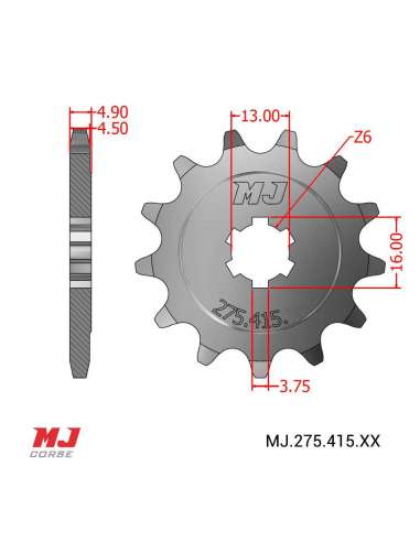 Pignon compatible avec Derbi GT 50