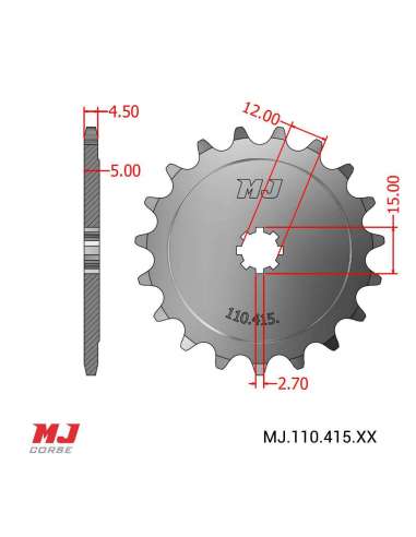 Pignon compatible avec Derbi VARIANT TT