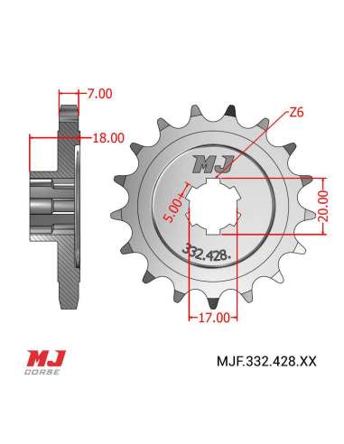 Pignon compatible avec Ossa 150 C