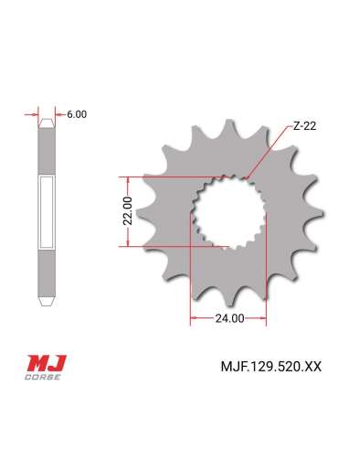 Pignon compatible avec Aprilia Futura 125 1990-1993