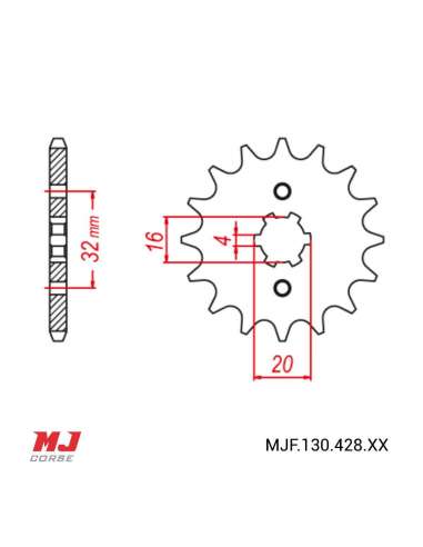 Pignon compatible avec Rieju Marathon 125 LC Pro 2009-2015