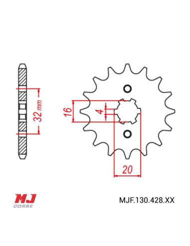 Pignon compatible avec Beta 125 RR LC Motard 2011-2016