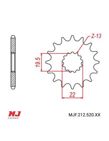 Pignon compatible avec Suzuki Bandit 250 (GSF 250) 1991-1993