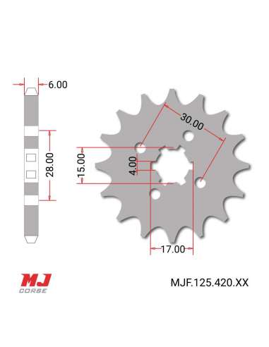 Front sprocket Honda CR 80 R 1980-1985