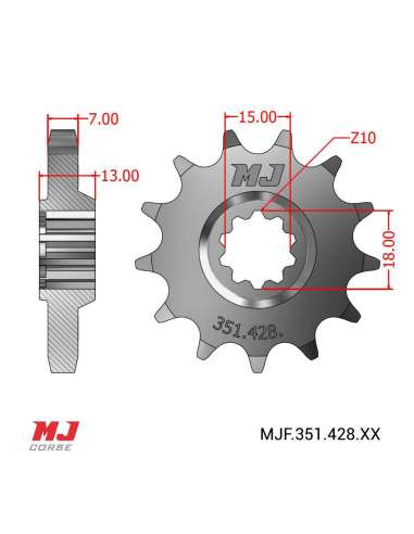 Pignon compatible avec Fantic Caballero ENDURO 125 1980