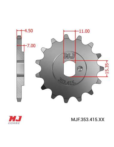 Piñón para Gilera GR2 50 paso 415