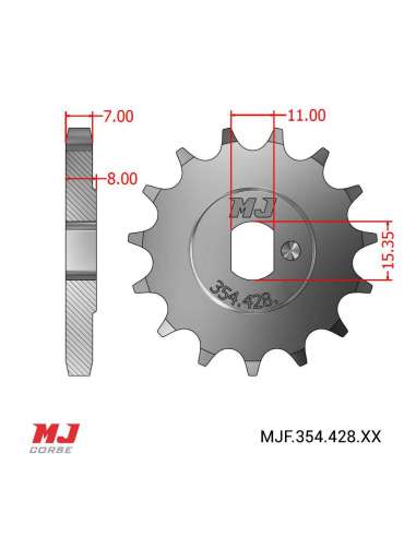 Pignon compatible avec Gilera GR1 75