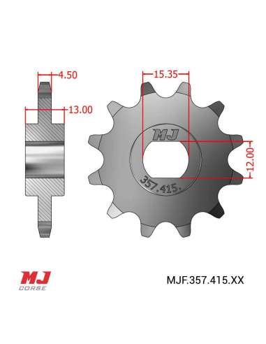 Pignon compatible avec Rieju P6