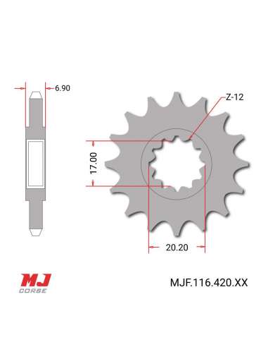 Pignon compatible avec Fantic Enduro 50 E Casa 2017-2020