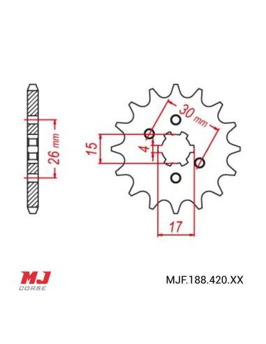 Pignon compatible avec Honda C 50 C Cub 1982-1984