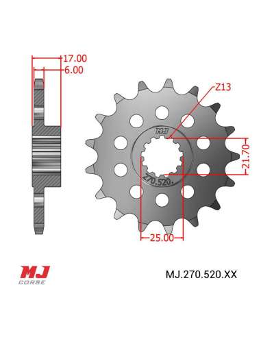 Piñón para Macbor Scrambler 500