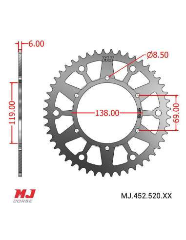 MJ-Hintere Kettenräder Für Husaberg MX 501 1992-1995