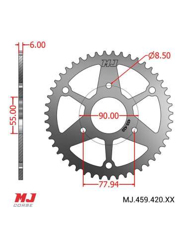 Couronne MJ compatible avec Rieju Naked 50 2004-2009