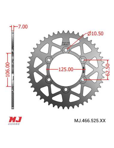 MJ rear sprocket for Triumph Street Triple 675 2008-2016